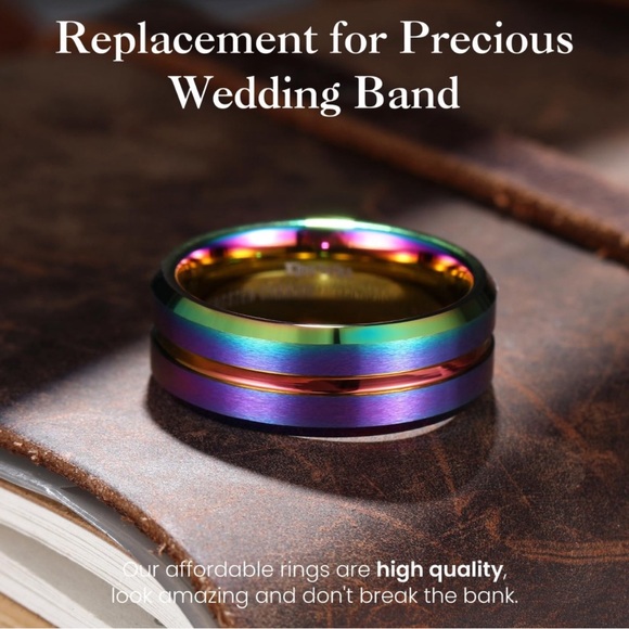 8mm Classical Stainless Steel Rings For Men Fashion Matte Finish High Polished - Picture 5 of 6